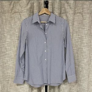 BABATON blue and white striped dress shirt